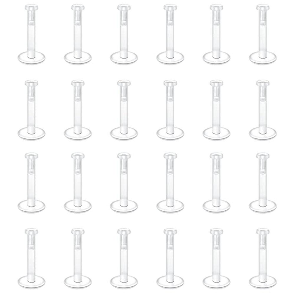 20 pezzi 16G Plastica Bioflex Anelli per Labbra Labret Barra di Mantenimento Lunghezza Clear Orecchini Forward Helix Trago Piercing Flessibile Monroe