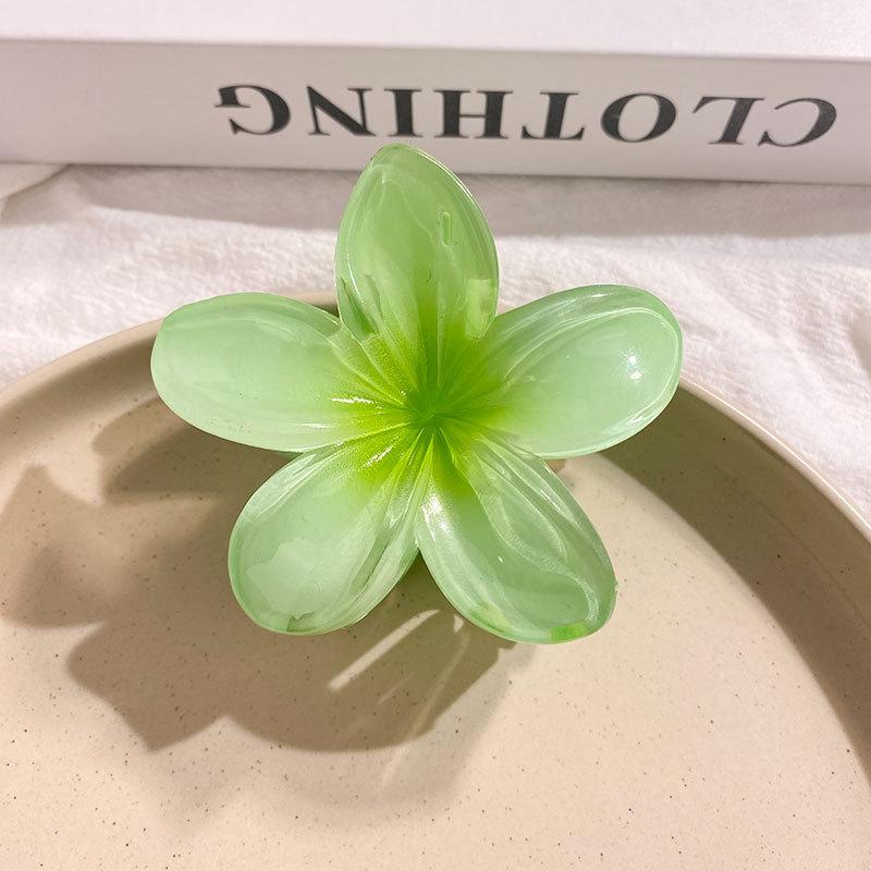 Plumeria Gradient Color Pattern Hair Clip 1pc