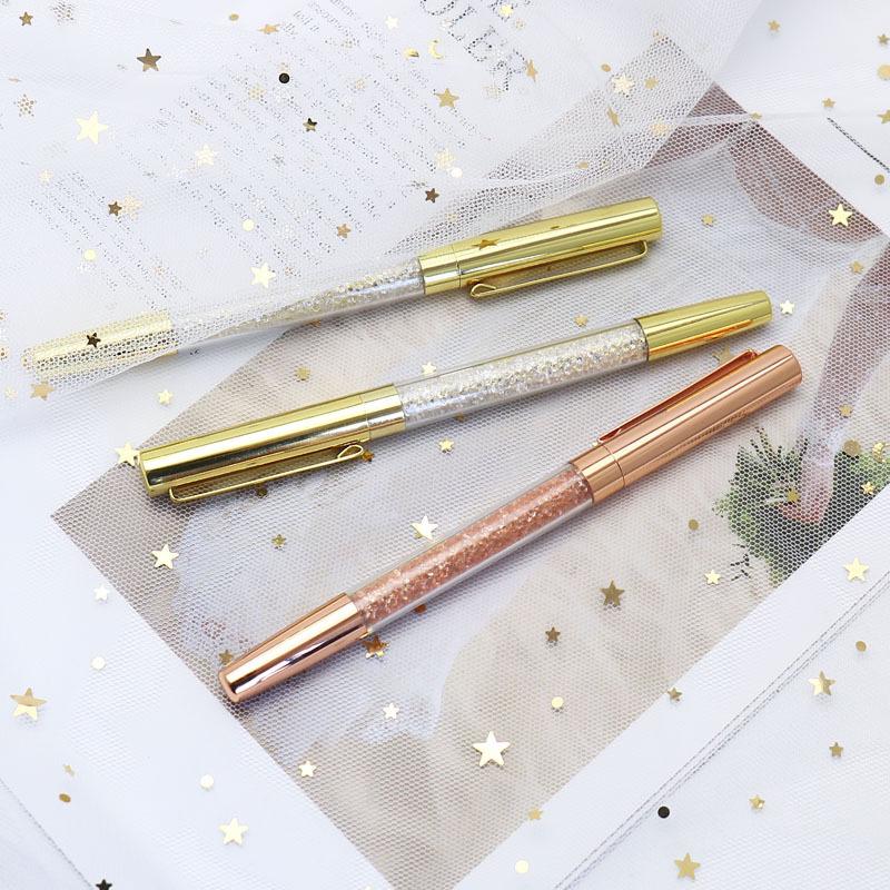 

Ручка с блестками и кристаллами Rose Gold с кинетическим песком: Персонализированный Кавайный Офисный Подарок Insert Set