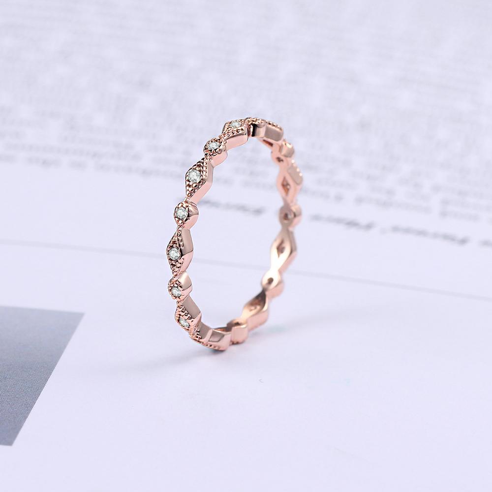 ZHOUYANG Cubic Zirconia Ring For Women Simple Cute Bijou Party Light Gold Color Finger Thin Rings Fashion Jewelry  Gift KCR112