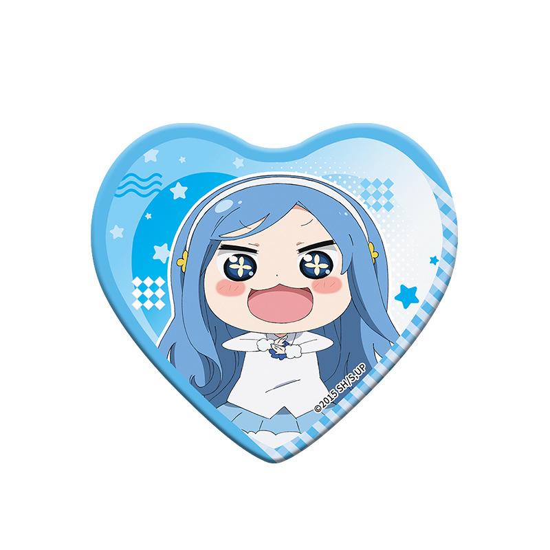 Genuine Himouto! Umaru-chan Heart-shaped Tinplate Double Flash Anime Badge 57*53mm