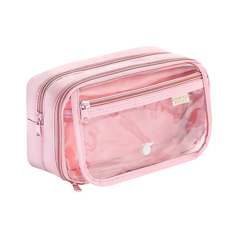 Transparent Flip Cover Pencil Case 8 Layers Stationery Storage Pouch  Office School Supplies