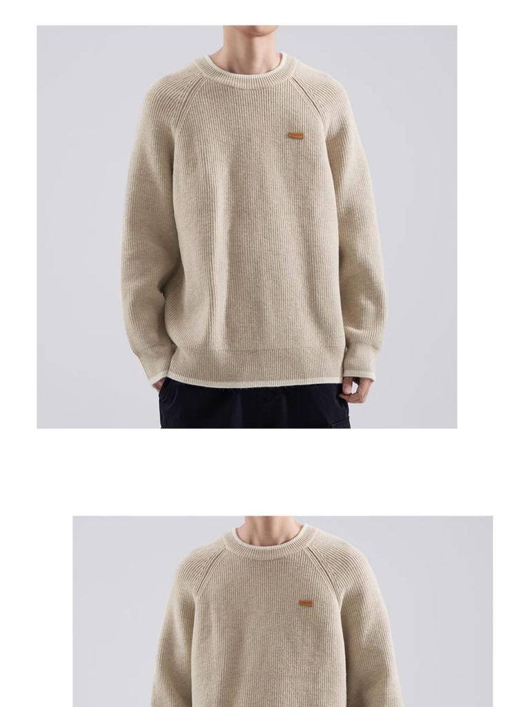 Men's Trendy Heavyweight Raglan Sweater - Autumn/Winter Loose Fit