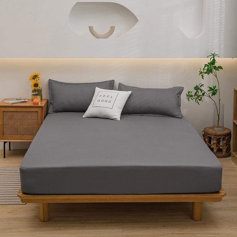 1 PCS Bedding Cotton Fitted Sheet With Elastic Bands High Quality Color Mattress Covers For Single Double King Queen Bed Linen Bedcloth Bedcover