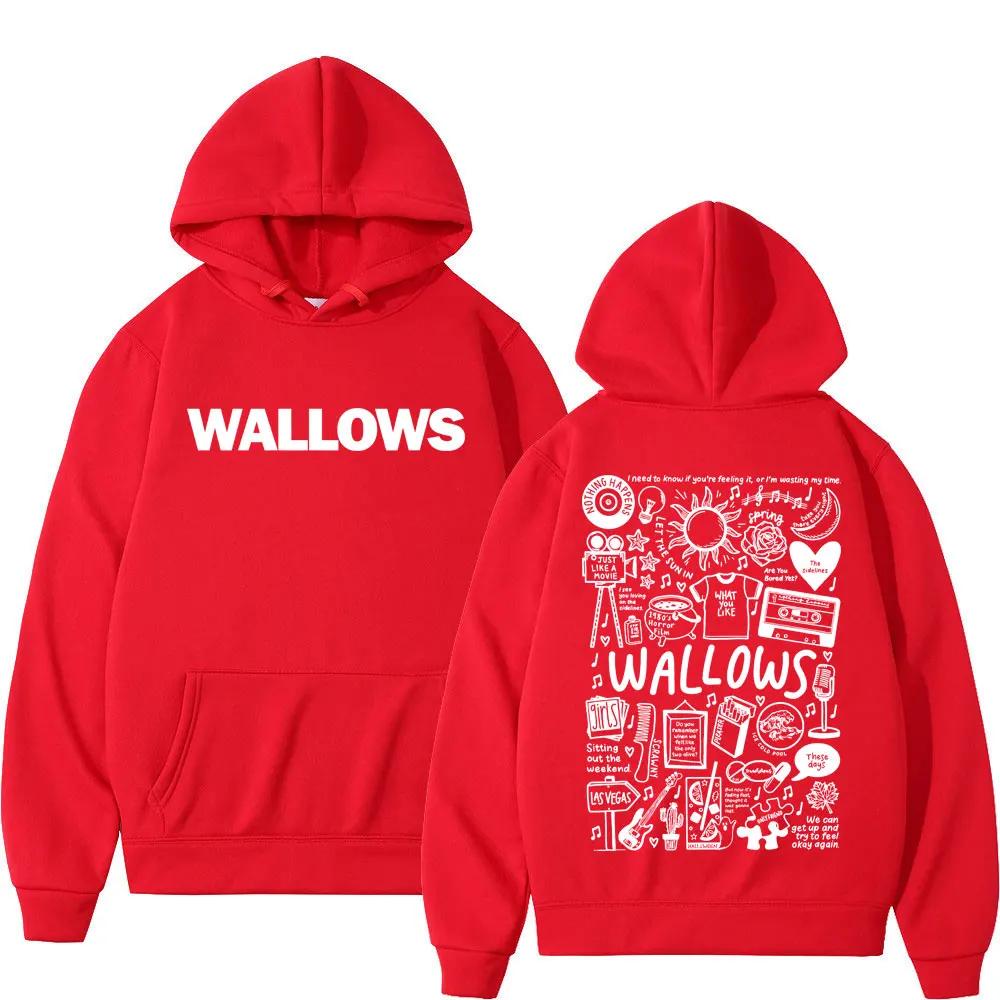Autumn and Winter Warm Hoodies Rock Band Wallows Tour Men's and Women's Fashion Retro Hoodies Long Sleeve Sweatshirts