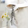 2/4/6Pcs Alloy Fishbone Keychain Pendant Black Rope Design Lightweight Key Chain Backpacks Cars Key Organizer Accessories