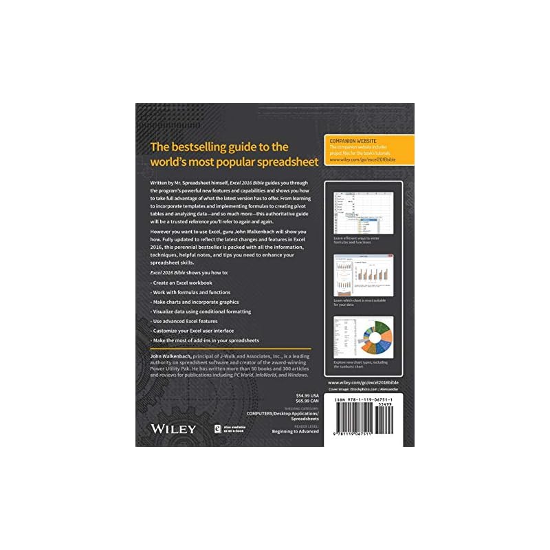 Excel 2016 Bible The Complete Guide To Excel 2016, from Mr.