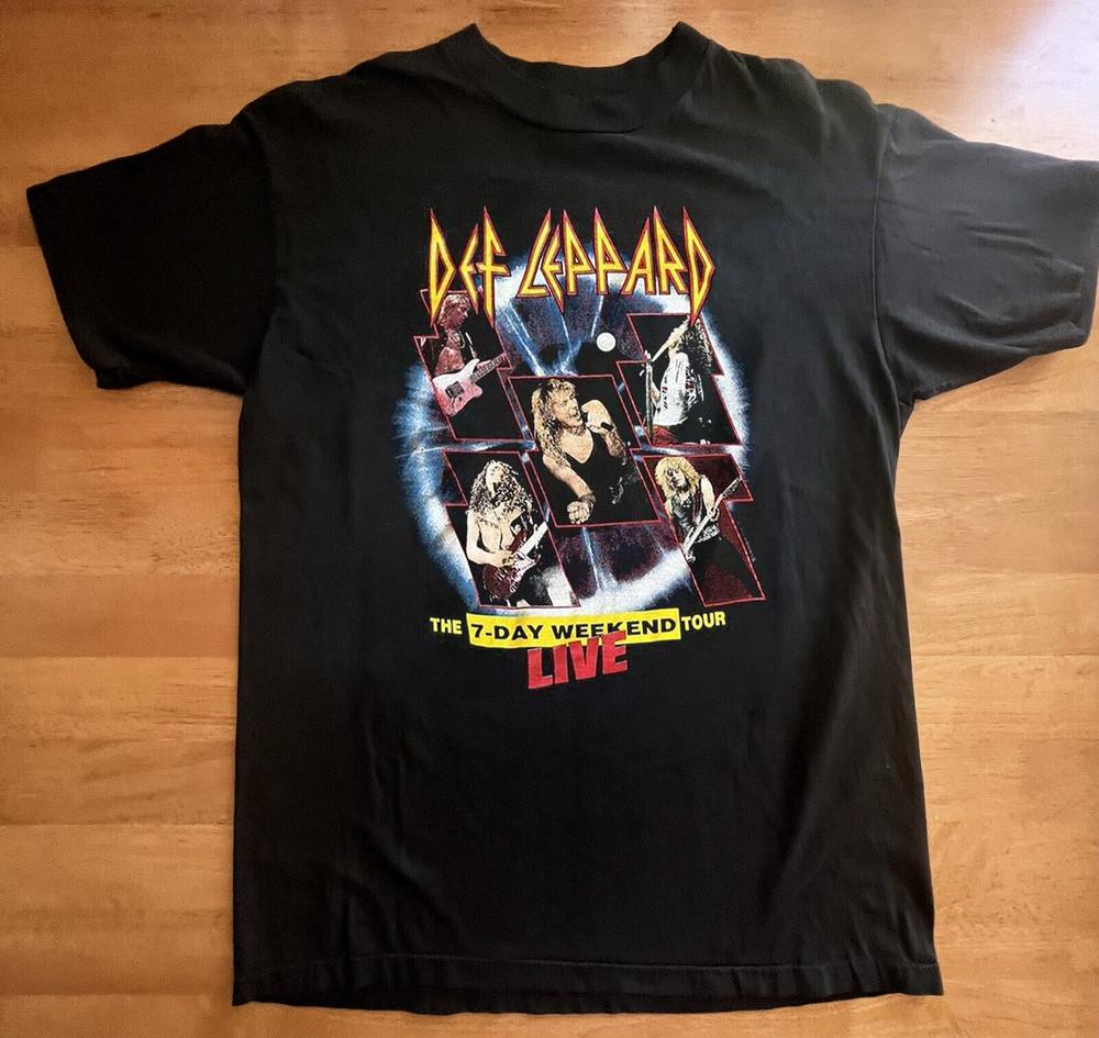 Def Leppard Band The 7-Day Weekend Unisex Cotton Adult T-Shirt GS325 Unisex T-Shirt M