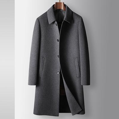 Coat Autumn and Winter Medium and Long Youth Business Unloading Duck Down Liner Double-sided Woolen Trench Coat