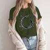 Women's Fashion Casual Printed Short Sleeve Round Neck Pullover Tops