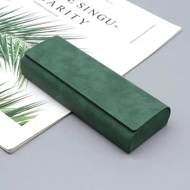 Hard-shell Spectacle Case Men Women Glasses Case PU Leather Portable Anti-extrusion Sunglasses Storage Box Folding Eyewear Pouch