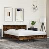 Bed Frame Smoked Oak 150x200 cm Wood Based Material and Metal