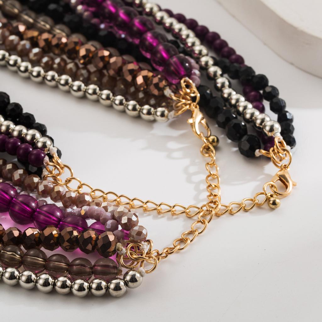 European and American New Retro Bohemian Style Multi-layer Beaded Necklace for Women, Exaggerated and Elegant Multi-layer Dragonfly Tassel Choker