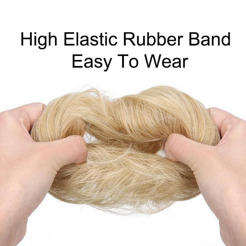 Synthetic Messy Dount Hair Buns Updo Chignon With Elastic Hair Exension for Women Daily Lazy Hair Accessories