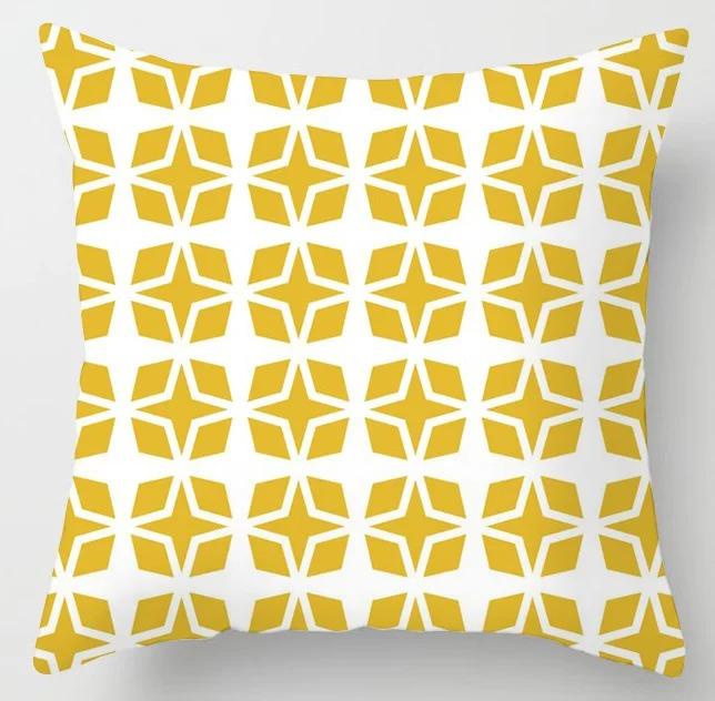 Yellow Pattern Pillowcase Office Living Room Home Pillowcase Car Ornaments