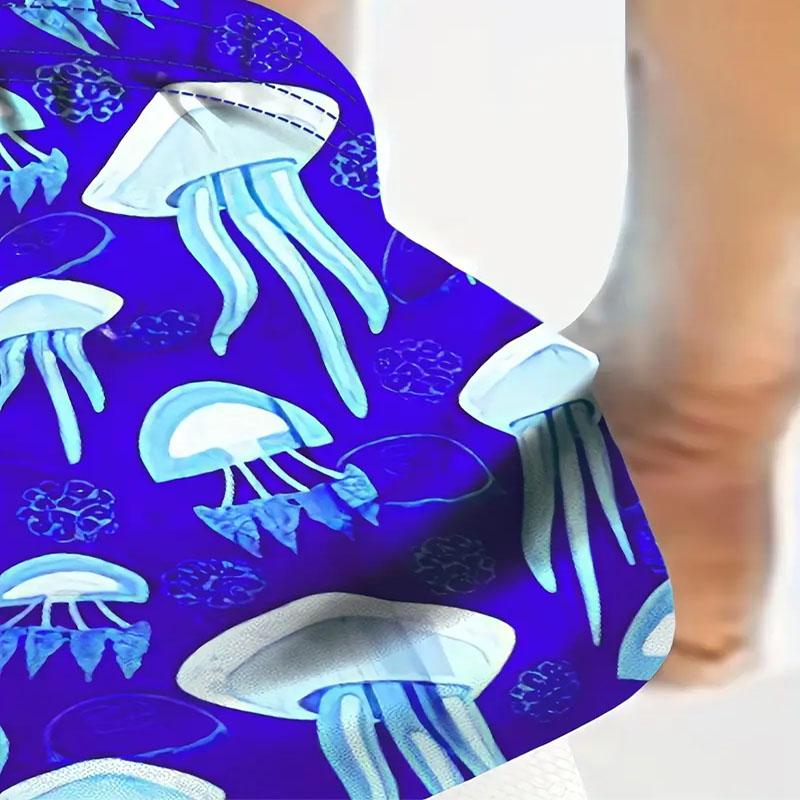 Quick Drying Men's Beach Shorts with Adjustable Drawstring High Waist, Lightweight and Comfortable In Summer 3D Digital Printing