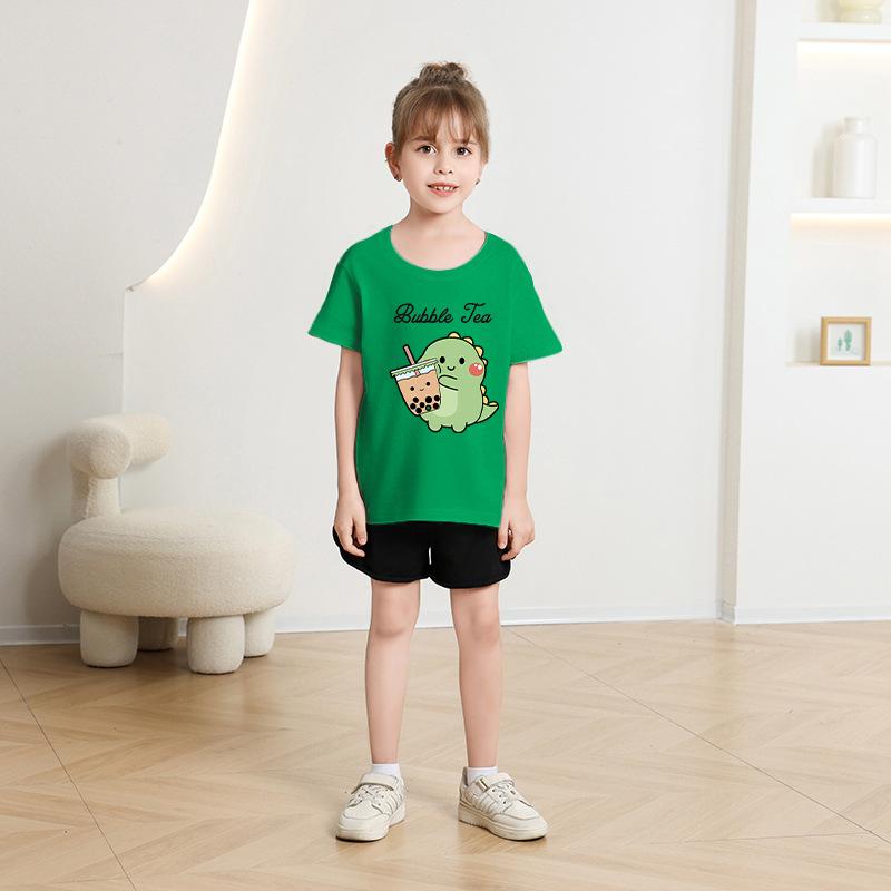T-shirt Casual a Maniche Corte per Bambini per l'Estate, T-shirt Carina per Ragazze e Ragazzi