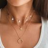 Women Personalized Multi Layer Stacked Star Pendant Clavicle Necklace European Style Jewelry