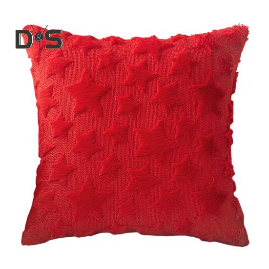 

Наволочка с 3D-звездочным узором и скрытой застежкой-молнией, наволочка для подушки для спальни, гостиной, дивана, украшения для новогодней вечеринки красный