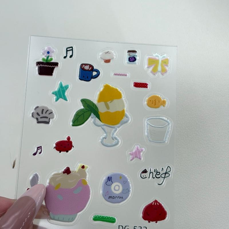 1 Blatt 3D Epoxidharz Transparente Aufkleber Ins Niedliche Schwarze Katze Cartoon Gelee Relief Aufkleber DIY Handyhüllen Laptop Tablet Deko