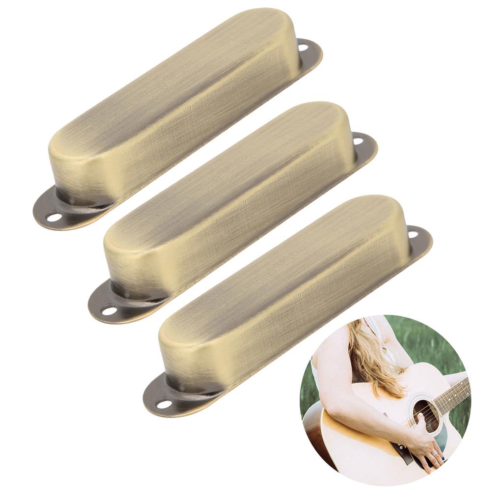 3Pcs Closed Pickup Cover Single No Hole Brass Instrument Guitar Musical AccessoriesBronze