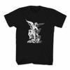 Saint Michael The Archangel Defeating The Dragon Sketch Painting Art T-Shirt Premium Cotton Short Sleeve O-Neck Mens T Shirt New