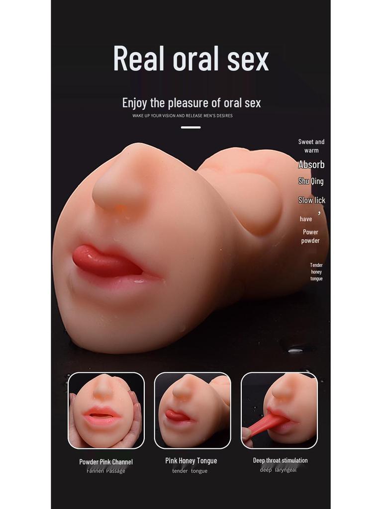 Double-Headed Silicone Male Masturbator with Realistic Features