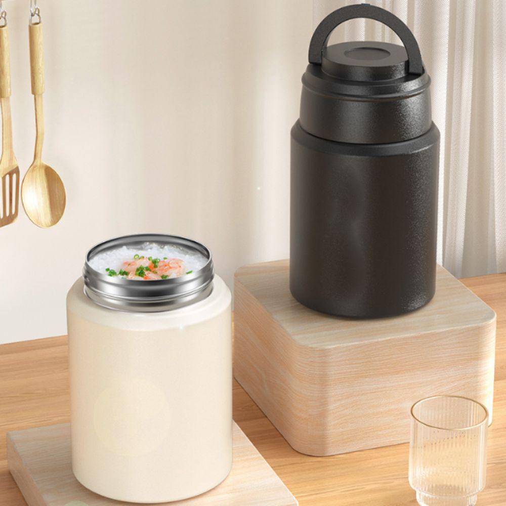 Long-lasting Keep Cool/Warm Thermal Food Container with Folding Spoon Thermal Soup Cup Office