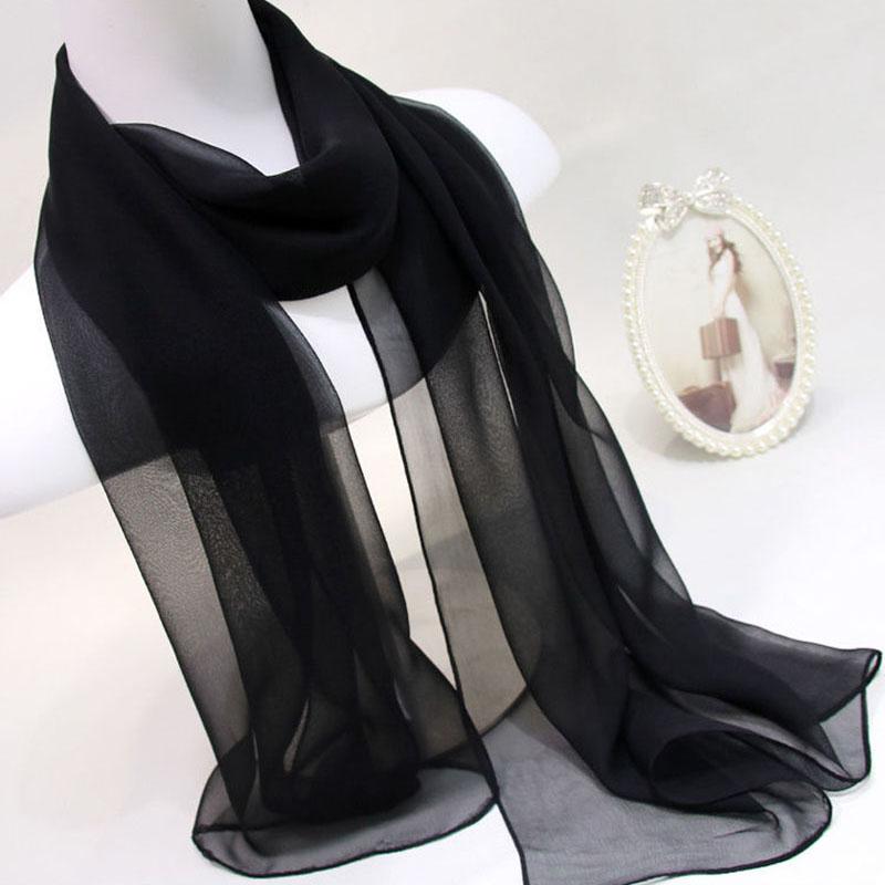 Korean Solid Chiffon Transparent Travel Holiday Beach Towel Women's Silk Scarf Female Summer Thin Long Sunscreen Shawl V10