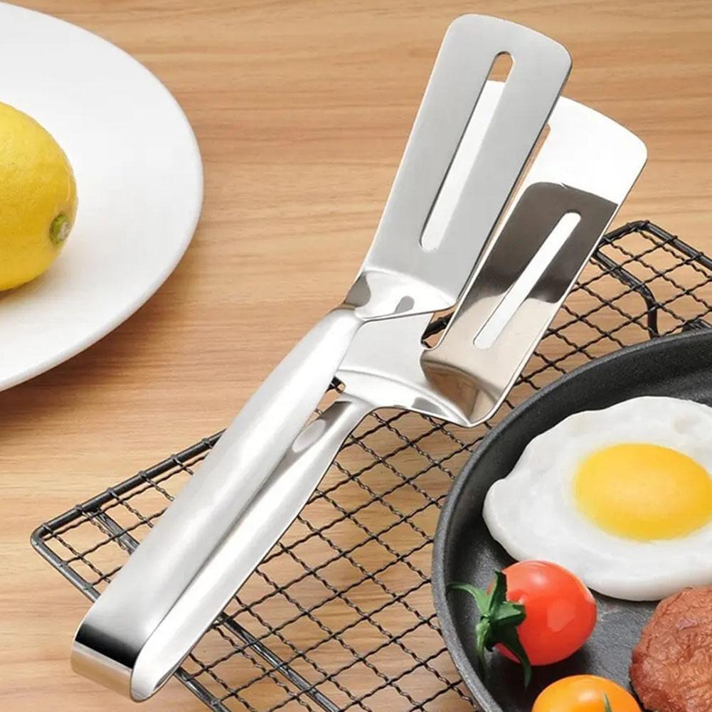 Stainless Steel Frying Shovel Clip Multifunctional Steak BBQ Tongs Frying Fish Spatula Clip Bread Household for Kitchen Tool