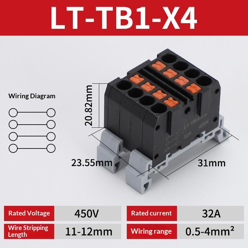 Splicing Din Rail Push In Spring Terminal Block, Multi Input Multi Output Wire Connector, Quick Connection Terminal Block