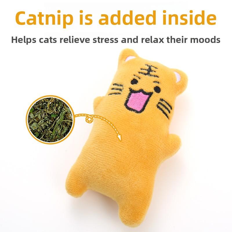 Pet Supplies Cute Animal Shaped Catnip Plush Toy Durable Chewable Teething Interactive Play Cat Toy