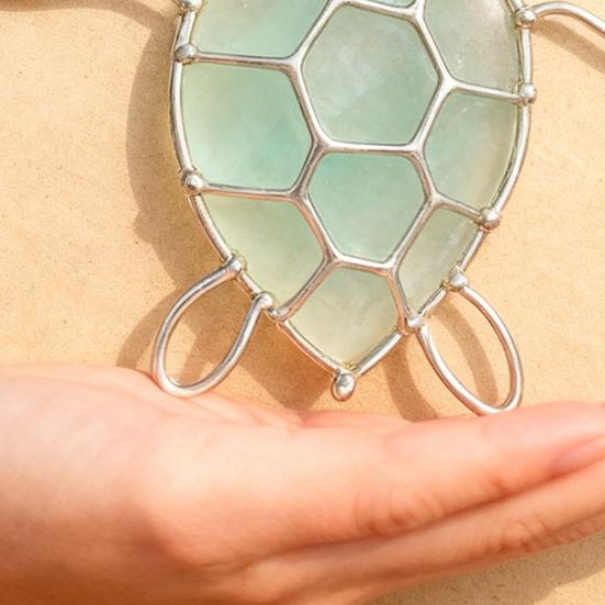 Sea Turtle Ornament with Card Sea Glass Turtle Gifts for Women Turtle Lovers Christmas Tree Hanging Decoration for Indoor Outdoor Home Decor