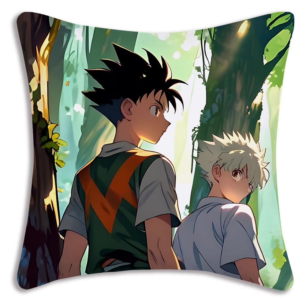 Anime For h-Hunter X HunterS Pillow Covers Cartoon Sofa Decorative Home Double-sided Printing Short Plush Cute Cushion Cover