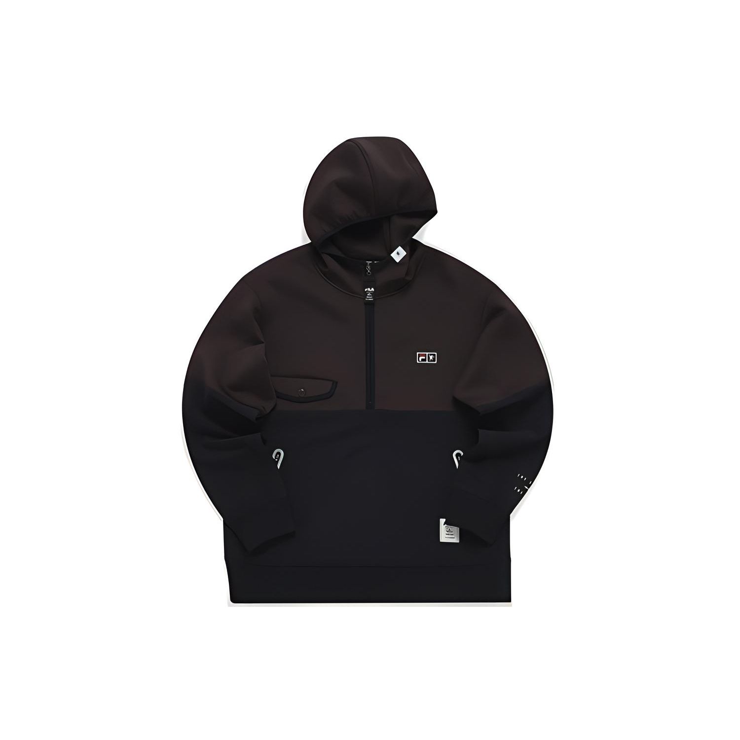 

FILA Mihara Yasuhiro Collaboration Series Embroidered Logo Color Block Sports Half-Zip Hooded Jacket Men jackets Hard-Candy F11M143201F-PU M