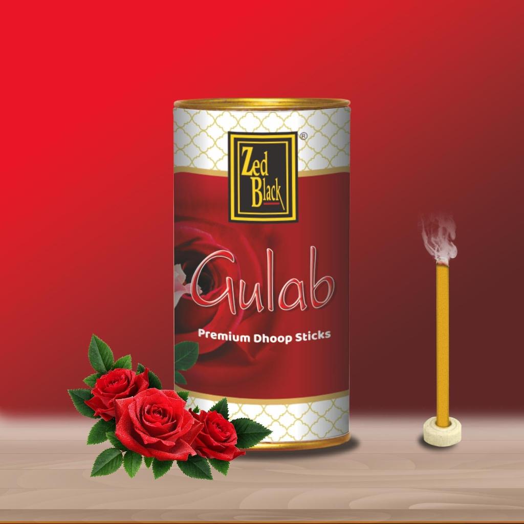 Zed Black Aroma Combo of 5 Dhoop Sticks Tin Set Chandan Gulab Arij Attar Phool Saffron 100 Gm Each (45 Units, Set of 5)
