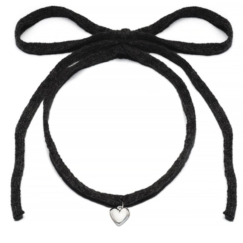 eenie beenie angora soft heart tie necklace