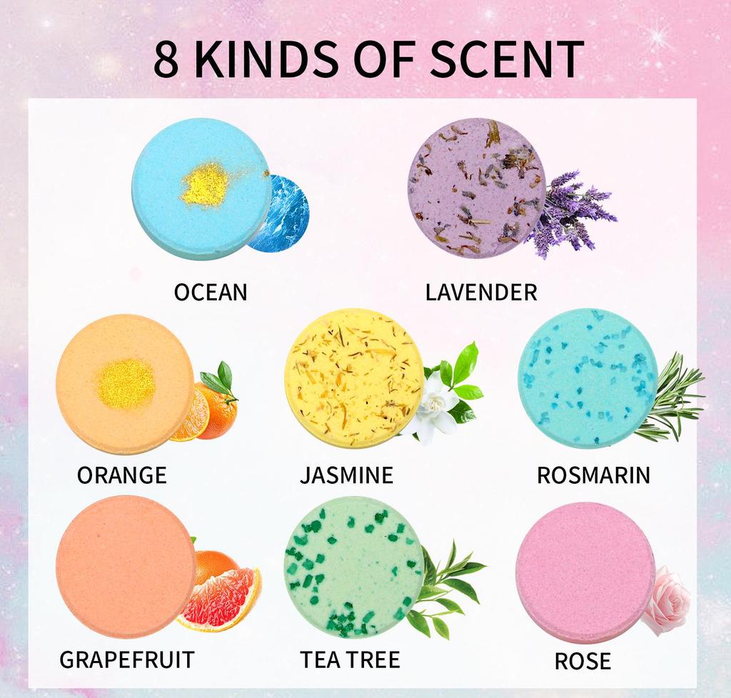Esclusiva transfrontaliera: Palline di Sali da Bagno Aromatici con Oli Essenziali e Fiori Secchi - 30g, Scatola Regalo da 8 Pezzi