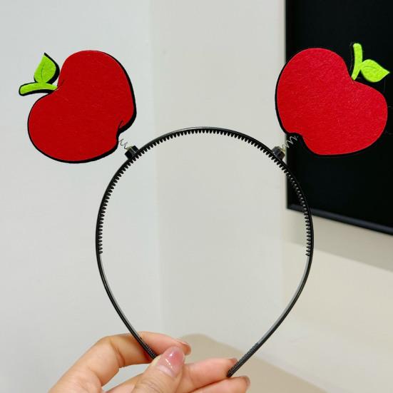 Kid Headband Spring Design Fruit-Decorated Headband Anti-Slip Tooth Design Stable Fit Hair Hoop Children Day Performance Hair Accessory