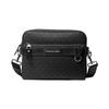 Hudson Solid Color Classic Presbyopic Hardware Buckle Zipper Closure Canvas Crossbody Bag Men's Black