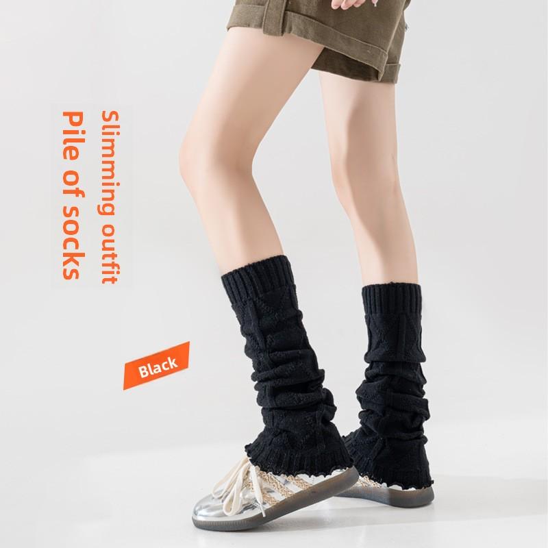 Solid-color Knitted Stocking, Woolen Socks, Pile Socks, Socks for The Lower Legs, Mid-calf Socks, Long Socks