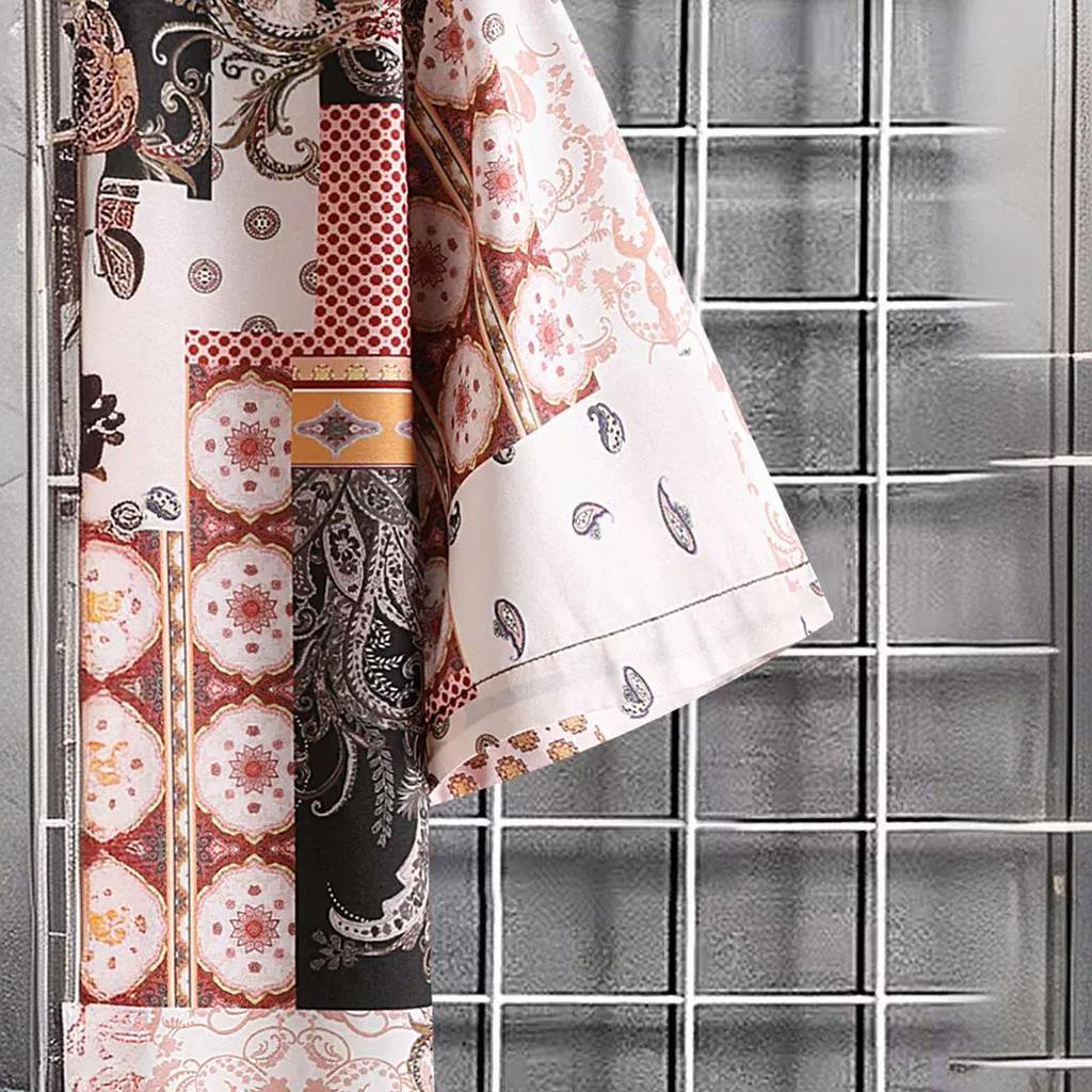 Men's Cashew Print Short Sleeve Summer Shirt - New Style, Polyester, Fashionable.