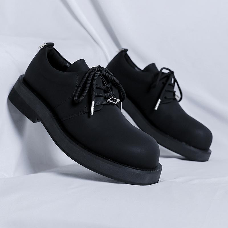 

Кожаные туфли мужские, увеличивающие рост, британские деловые повседневные туфли, черные, на платформе, с большой головкой, дерби 9791-R 38 чёрный