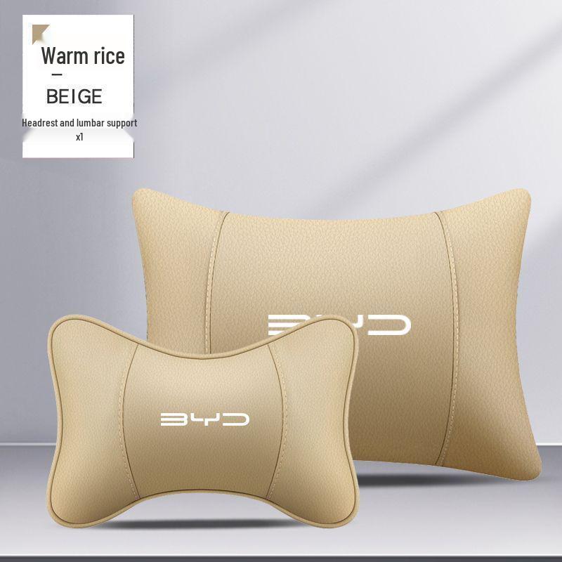 Compatible with New BYD Car Neck Pillow and Lumbar Support for Qin, Song Plus Dmi, Han, Tang, Yuan EV, and Dolphin Seal Models