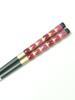 Aoba Chopsticks, Supreme Glass Bead Design, Kanade Black and Red, 23cm [248026] Dishwasher Safe, Made in Japan