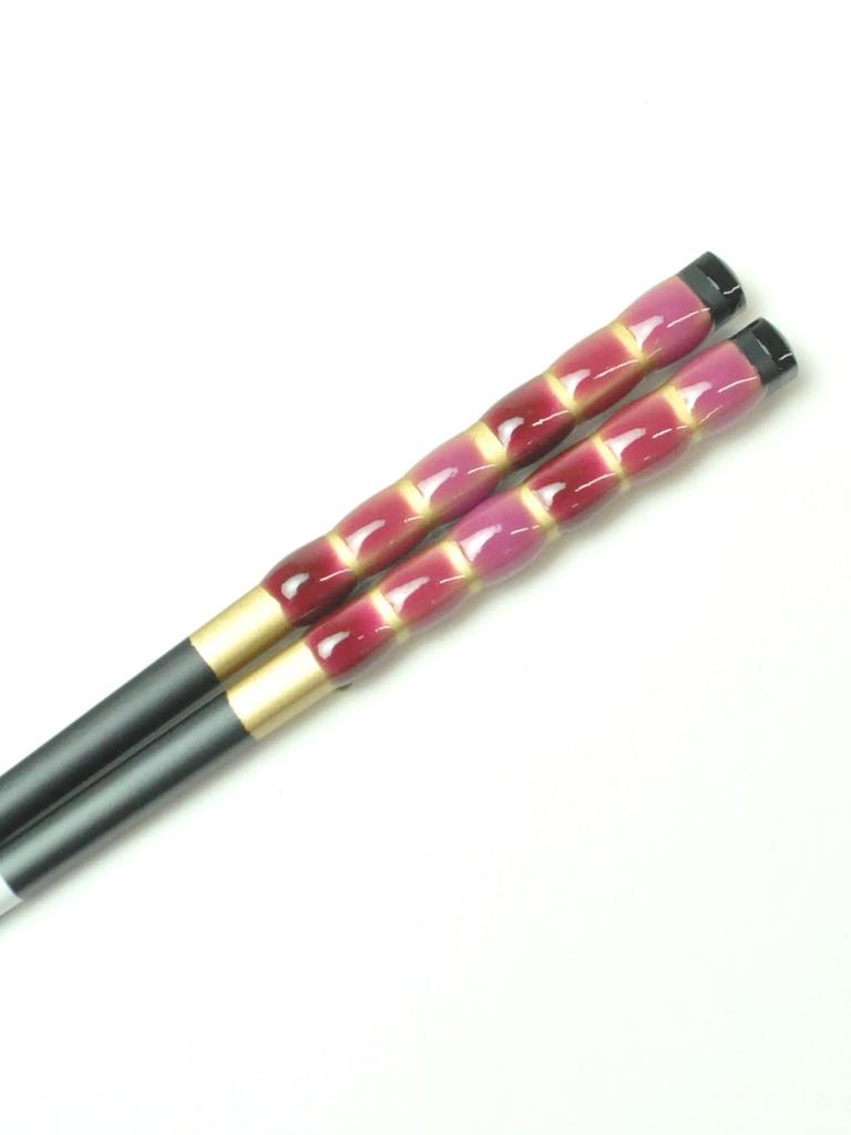 Aoba Chopsticks, Supreme Glass Bead Design, Kanade Black and Red, 23cm [248026] Dishwasher Safe, Made in Japan