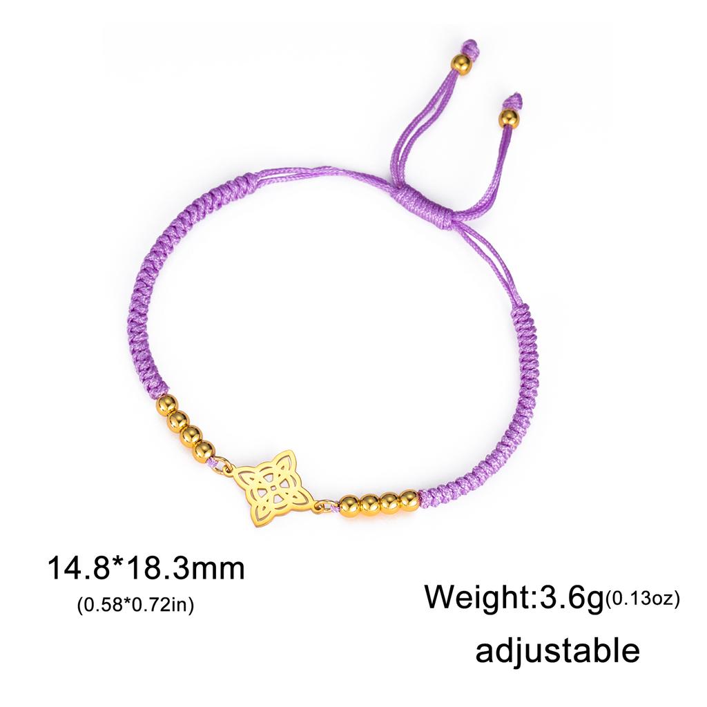 Lucktune Witch Knot Cord Bracelet Stainless Steel Celticss Knot Witch Amulet Charms Bracelet for Women Men Vintage Jewelry Gift
