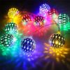 New Stylish and Beautiful Moroccan Ball Solar String Lights for Outdoor Garden Yard Decor - Perfect for Wedding Party Birthday -