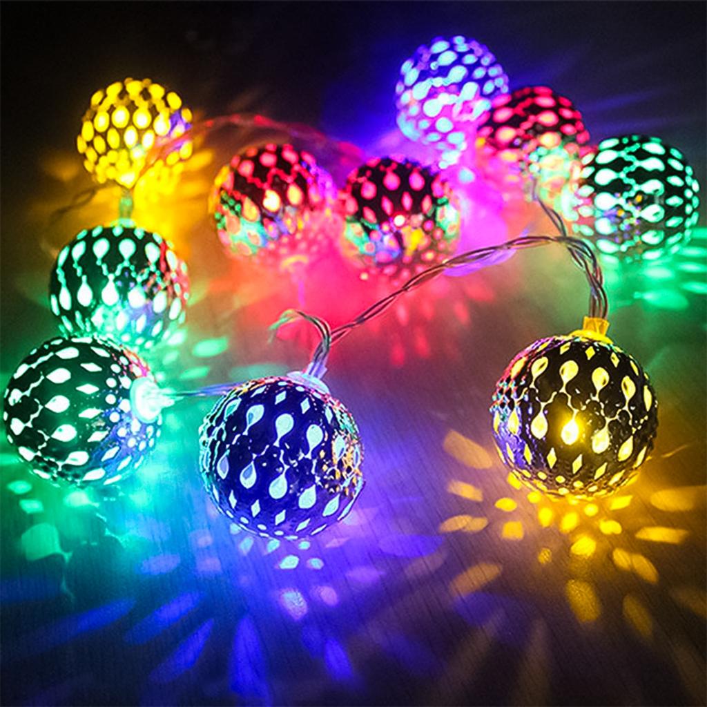 New Stylish and Beautiful Moroccan Ball Solar String Lights for Outdoor Garden Yard Decor - Perfect for Wedding Party Birthday -