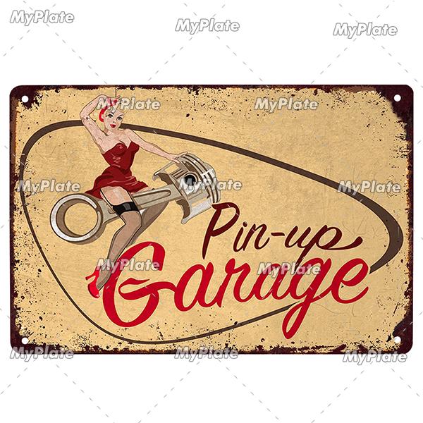 Garage Metallskylt Metallaffisch Plåtskylt Plack Metall Vintage Väggdekor för Bar Pub Motorcykelklubb Man Cave Tool Regler Affisch